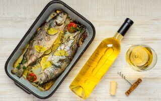 Cooked Fish and White Wine